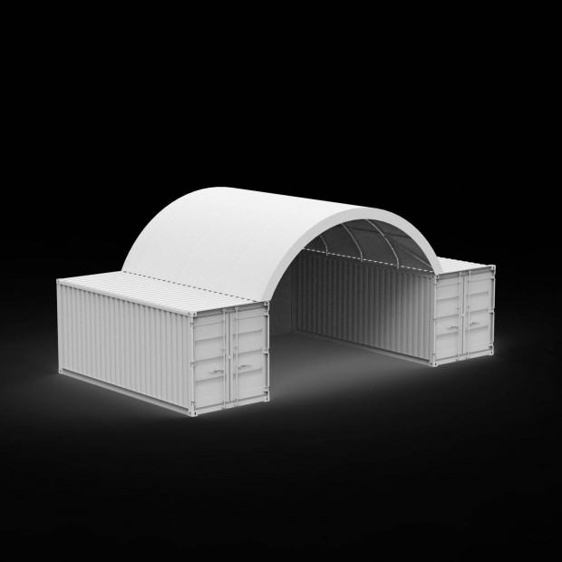 6x6 Konténer sátor/Konténer fedés/Konténer tető - 20 lábas konténerre