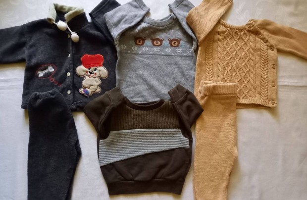 74-es kisfiú baba vastag őszi téli ruhacsomag 74