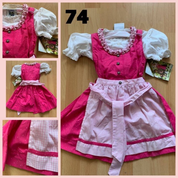 74-es rzsaszn-pink Kislny Dirndl ruha blzzal /j/