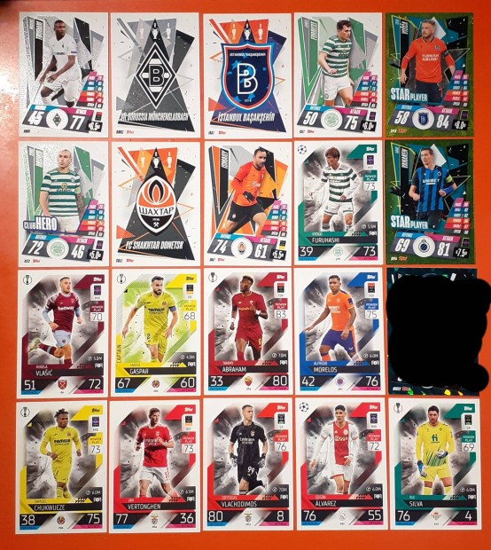 74db vegyes focis krtya /Euro 2024, World cup 2018, Match attax/