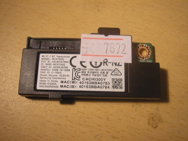 7892 Samsung UE40K5500 wifi BT modul BN59-01240A Wck720Q A3Lwck720Q