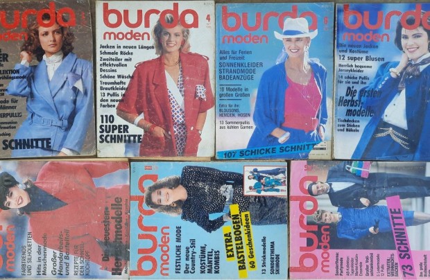 7 darab 1986-os Burda magazin elad