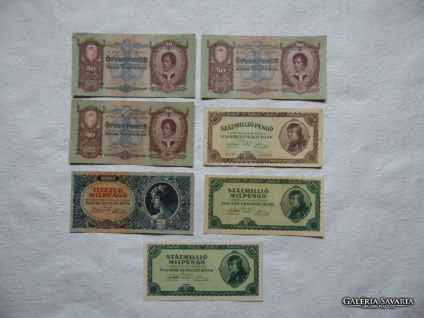 7 darab szp ropogs peng bankjegy LOT ! 01