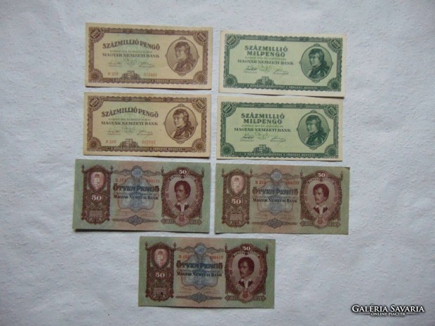 7 darab szp ropogs peng bankjegy LOT ! 02