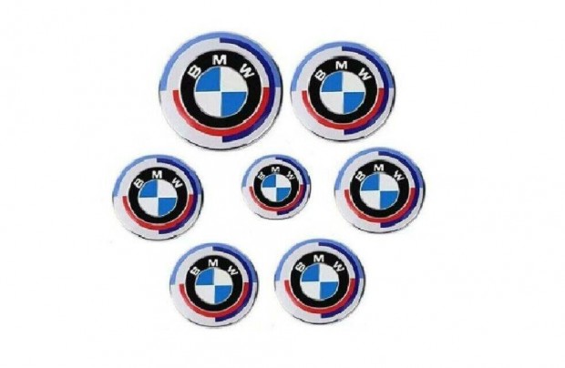 7 db bmw motorház csomagtér kerékagysapka kormánykerék embléma