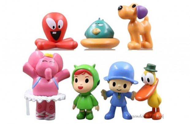 7 db-os Pocoyo mesefigura szett