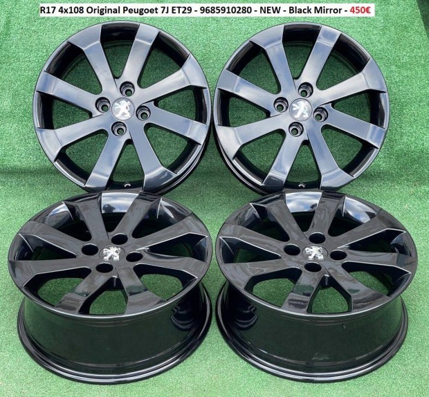 7x17 R17 4x108 Original Peugoet 7J ET29 j gyri alufelnik felnik 17"