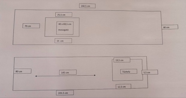 80cm mely konyhai munkalap elad