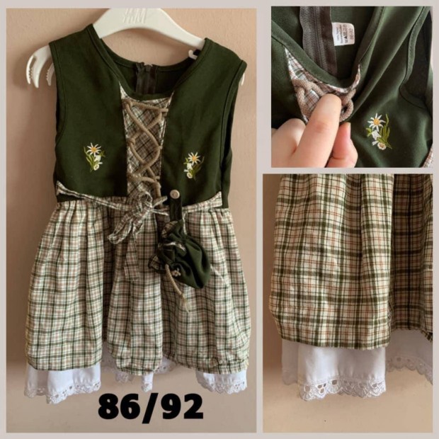 86/92-es keki szn Kislny Dirndl ruha