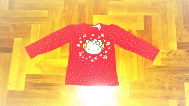 86 Újszerű H&M Hello Kitty mintás csillogó piros fehér pöttyös póló