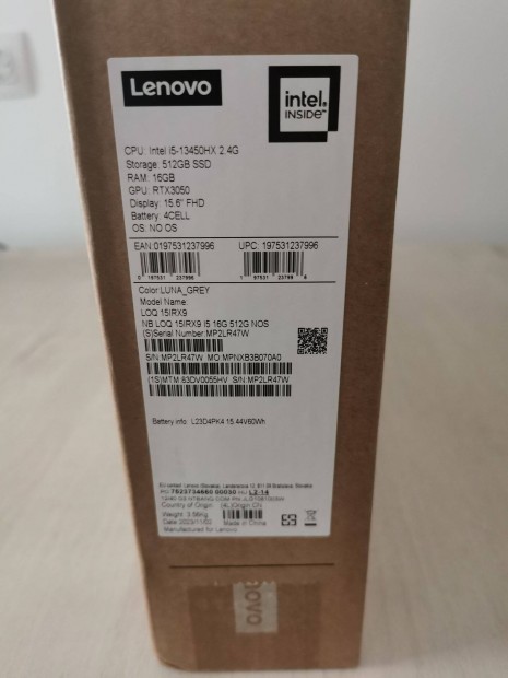 882 Elad LOQ 15Irx9 I5 13 gen laptop 512/16GB Rtx Foglalva