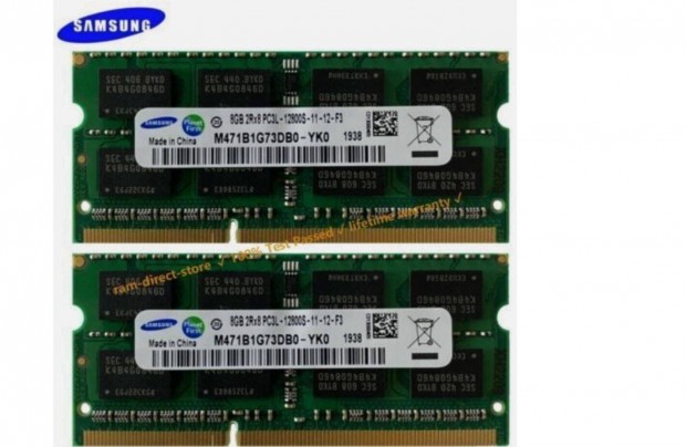 8GB DDR3L laptop RAM - 12800s Samsung, ingyen szllts 1600mhz