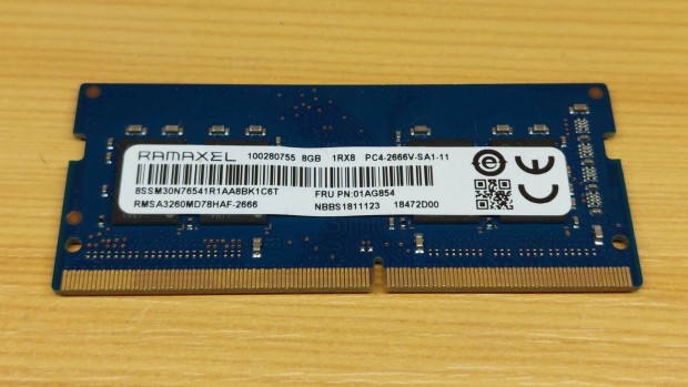 8GB DDR4 Laptop RAM (memria), 2666 Mhz Ramaxel, bvts miatt elad