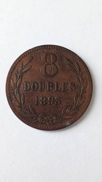 8 Doubles 1893 Guernsey, Ritkbb rgi pnz Elad !