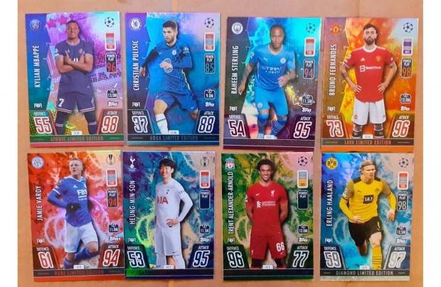 8 Exclusive Tins Limited focis krtya teljes sor Match Attax 2022