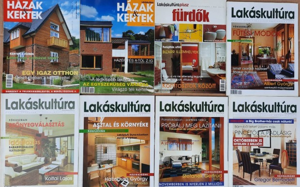 8 darab Házak & kertek és Lakáskultúra magazin eladó
