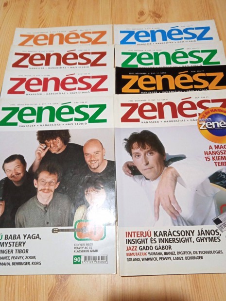 8 db Régi Zenész Újság /csak egyben/ 2002-es /gyűjtőknek/
