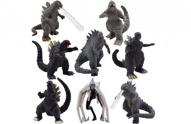 8 db-os Godzilla figura szett 8 cm