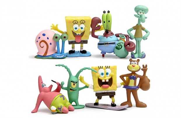 8 db-os Spongyabob figura szett