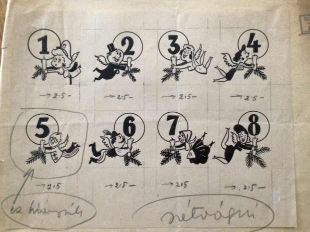 8 kis eredeti karikatra rajz a Szabad Szj c. lapnak 28 x 21 cm