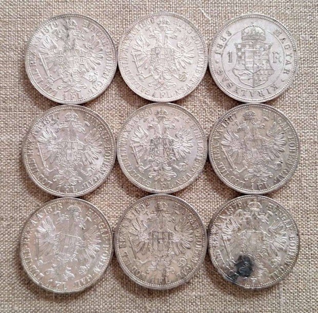 8db Florin s 1 db Forint ezst ttel