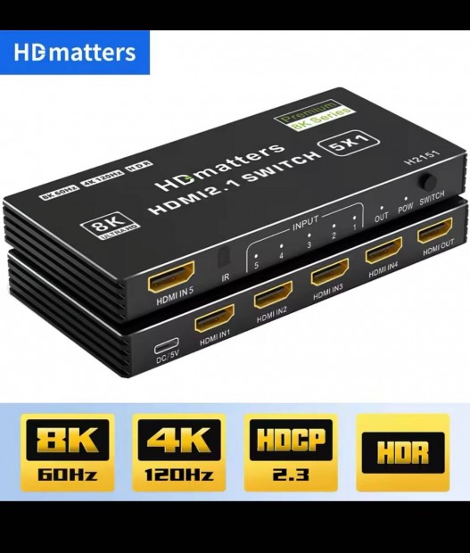 8k/4k 120Hz hdmi switch eloszt tvirnytval