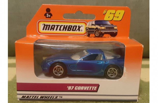 90-es vek Matchbox 97 Corvette (69-es szm) kocsi aut jrm