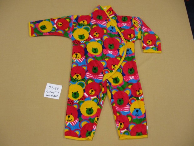 92-98-as hosszú ujjú, átlapolós tipegő hálózsák (pizsama) Unisex
