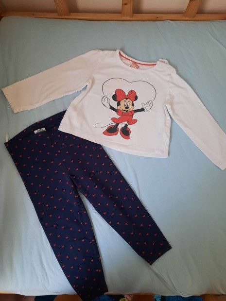 92-es hossz ujj pl, legging szett, C&A, Minnie egr