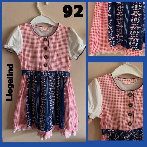 92-es rzsaszin mints Kislny Dirndl ruha 