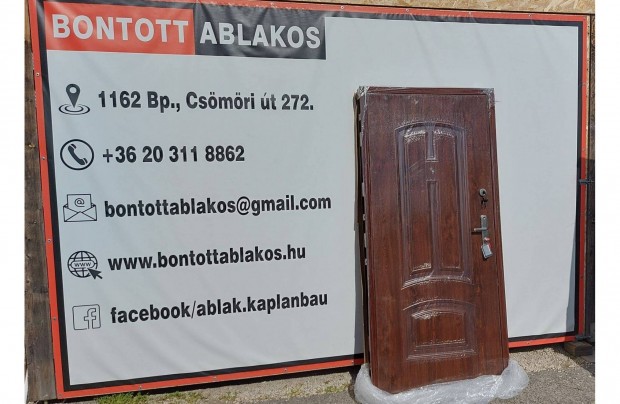 97x205 cm építkezésből megmaradt barna biztonsági bejárati ajtó