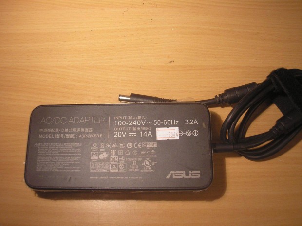 9844 Asus 20V 14A 280W ADP-280BB B 7,4/4,5mm gamer monitor laptop note