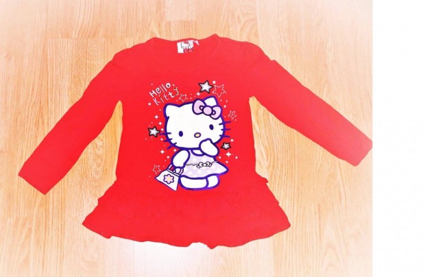 98 újszerű cuki Hello Kitty mintás dupla fodros ruha ruci tunika
