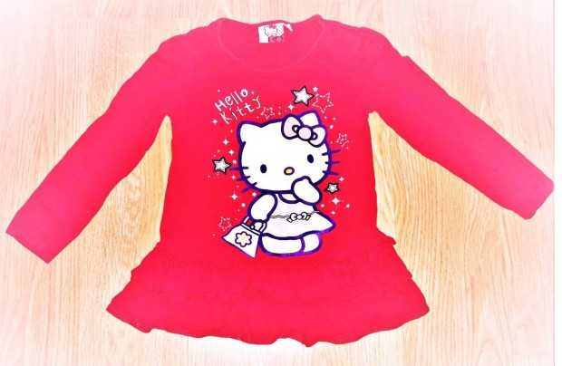 98 újszerű cuki Hello Kitty mintás dupla fodros ruha ruci tunika