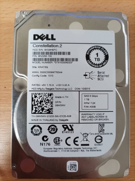 9Db Dell Szerver HDD 2,5"