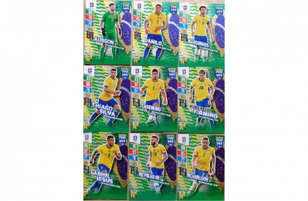 9 Brazlia International Star focis krtya Panini FIFA 2022 teljes sor