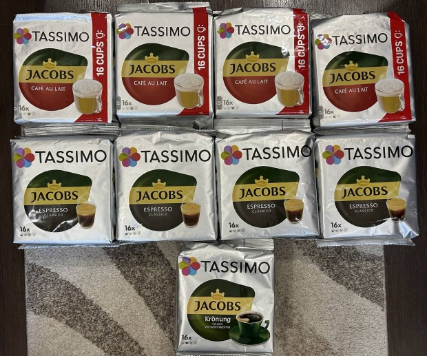 9 csomag Tassimo kvkapszula (144 adag)