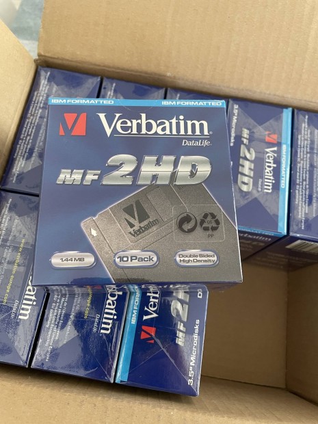 9 csomag bontatlan Verbatim 3,5" floppy, mgnes lemez 