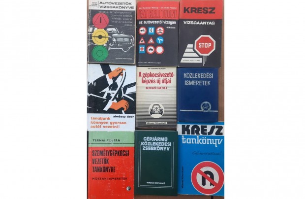 9 darab KRESZ és közlekedés témájú könyv eladó