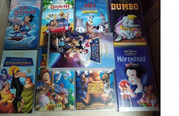 9 db Walt Disney klasszikus mese VHS / kazetta (Egyben 4000 Ft)