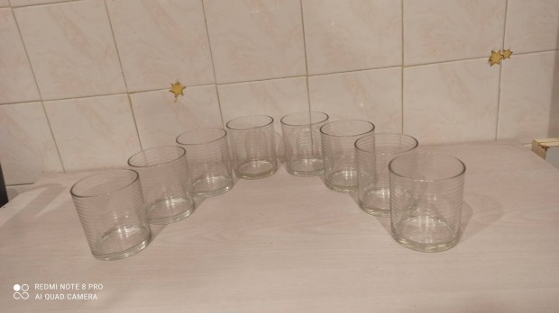 9 db üveg üdítős pohárkészlet