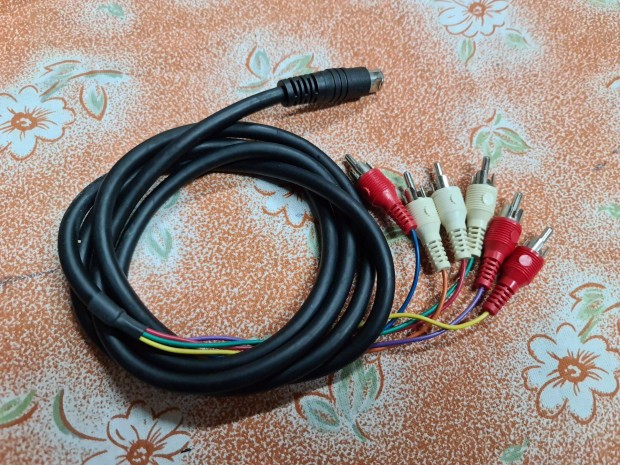 9 pin mini din 6 rca átalakító 5.1 kábel, audio video házimozi bekötés