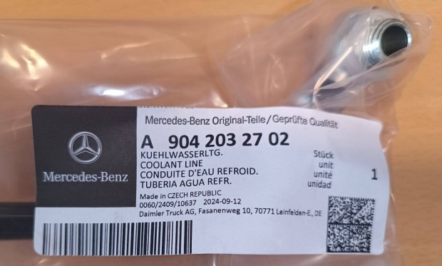 A9042032702 Mercedes-Benz Coolant Line cső gyári új