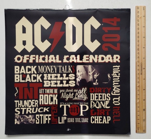 AC/DC - 2014-es hivatalos falinaptr - Official Calendar