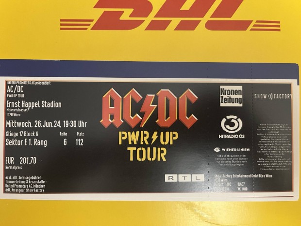 AC/DC koncertjegy 1db 06.26. Bcs lhely 