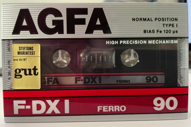 AGFA F-DX I 90 1987 bontatlan, j magnkazetta, audio kazetta