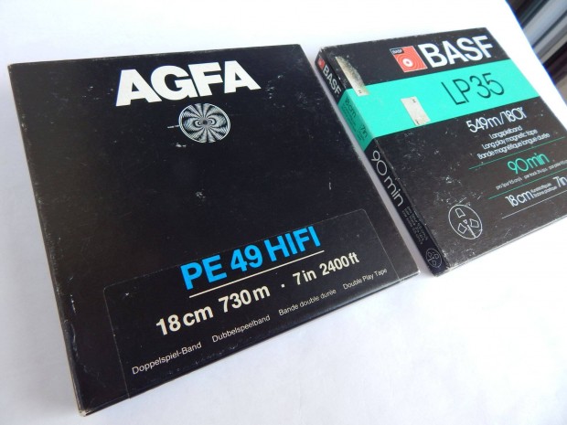 AGFA PE49 s BASF LP 35 Magnszalagok 18 Cm Mret Egyben