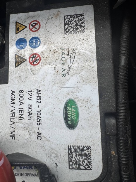 AGM Varta 80Ah gyári Jaguár Land Rover akkumulátor