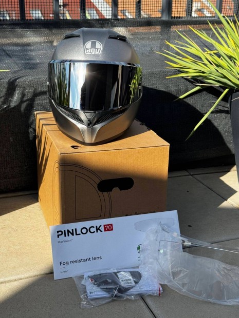 AGV K3 (Méret: L) - matt szürke - extra mirror plexi