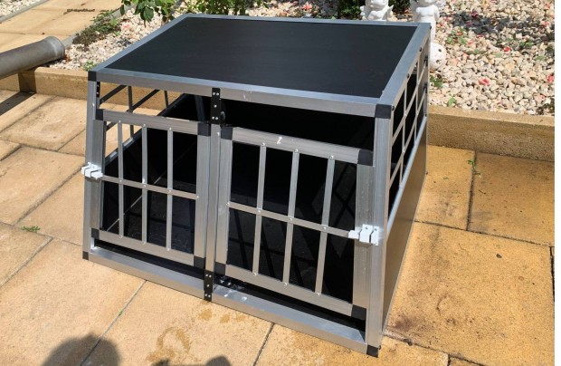 ALU Kutyaszállító Box Kutyabox Kutyaketrec Dogbox XL 2 ajtós Újszerű!
